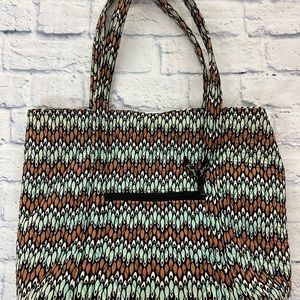 Vera Bradley “Sierra Stream” tote. Quilted with brown and teal shades.